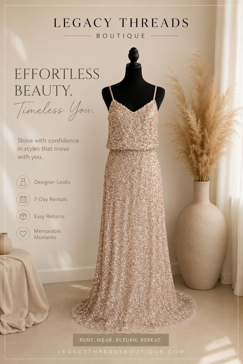 Rosé Shimmer Gown