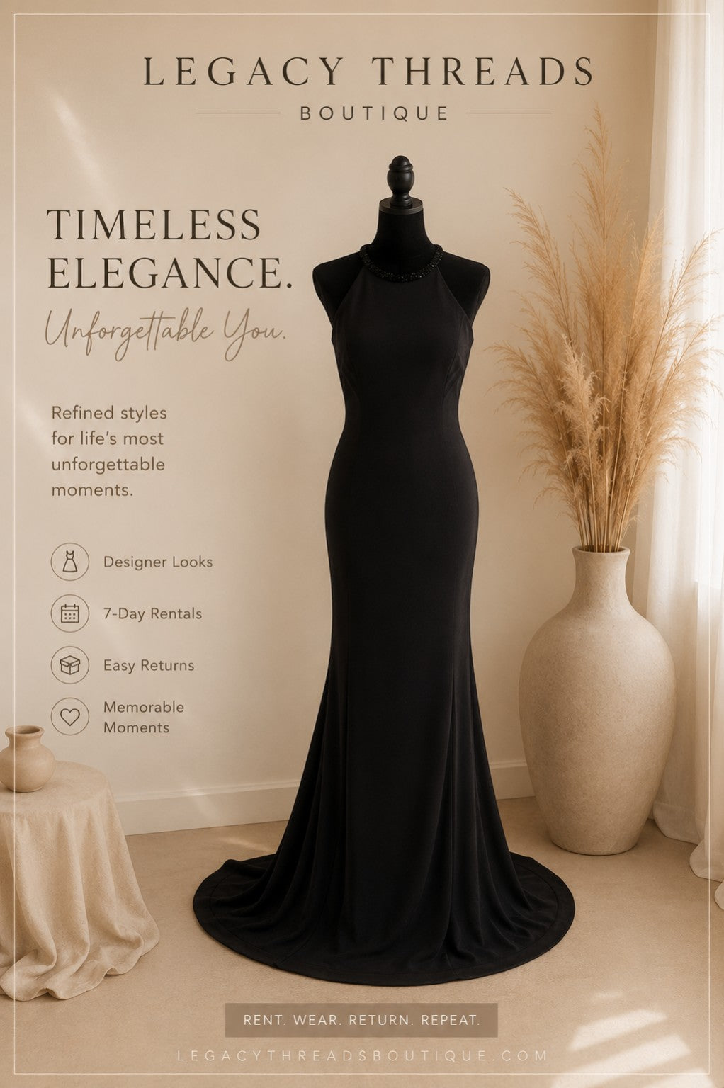 Onyx Luxe Gown
