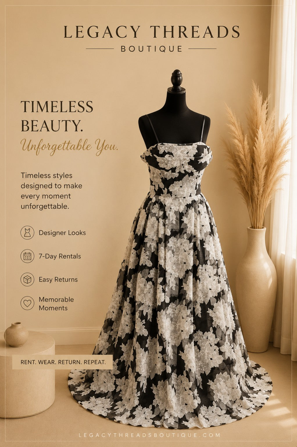 Midnight Bloom Gown