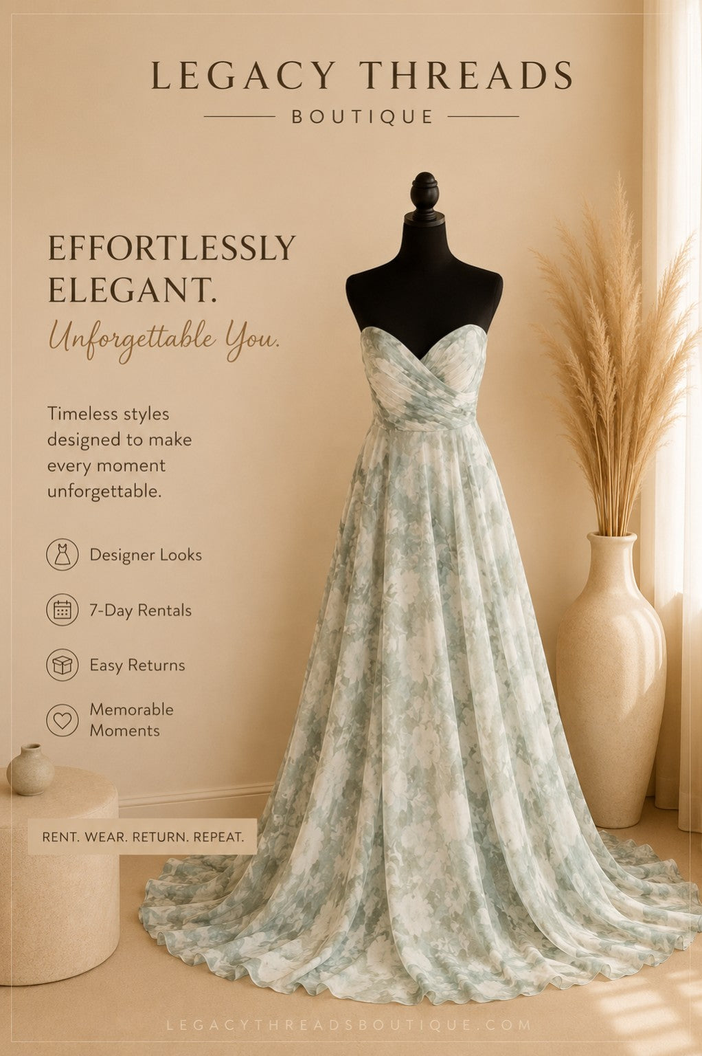 Sage Blossom Gown