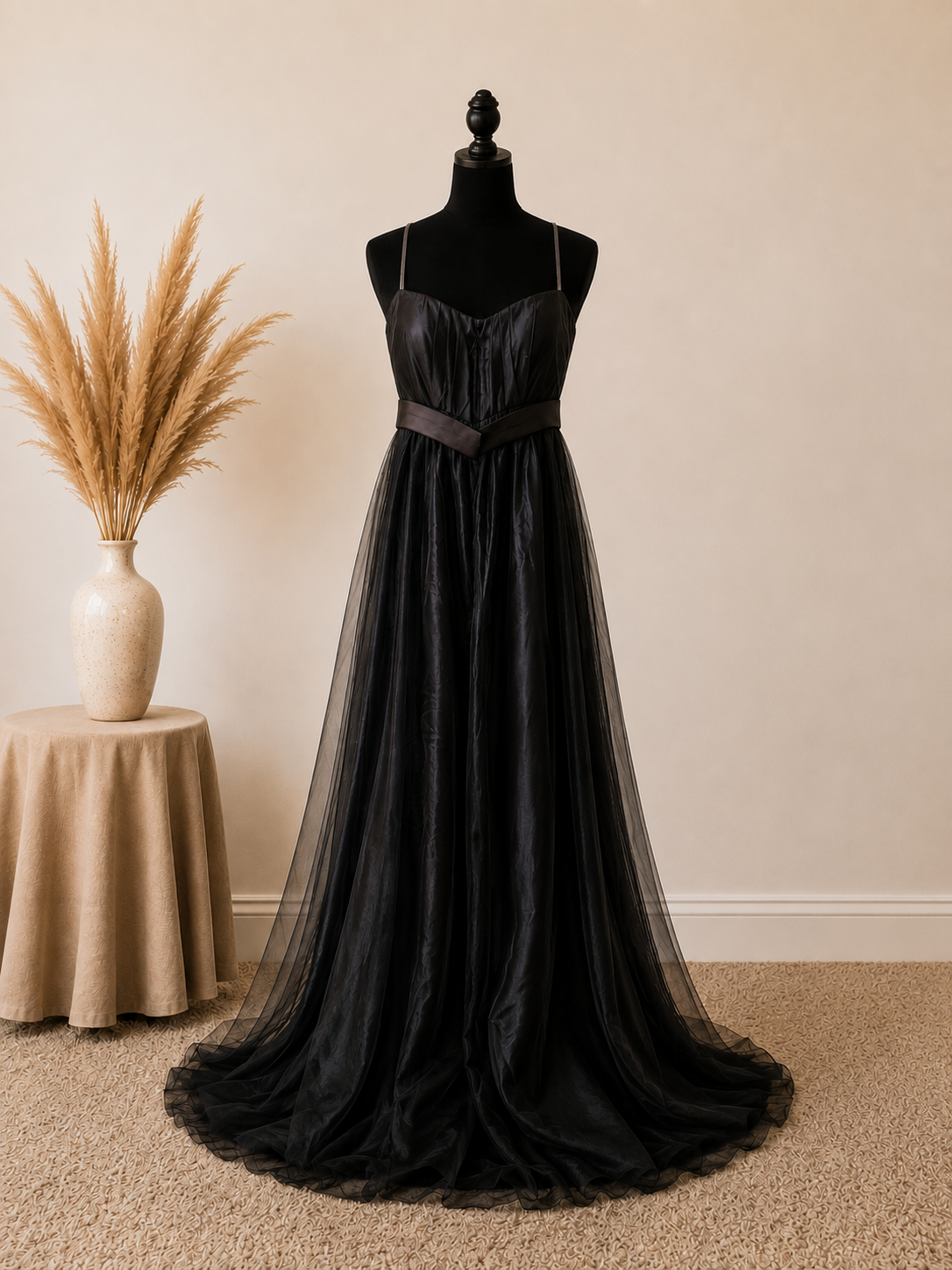 Midnight Elegance Tulle Gown